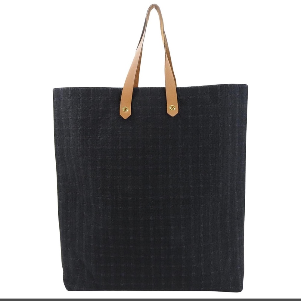 Hermes Amedaba Black Cotton Fabric hand bag